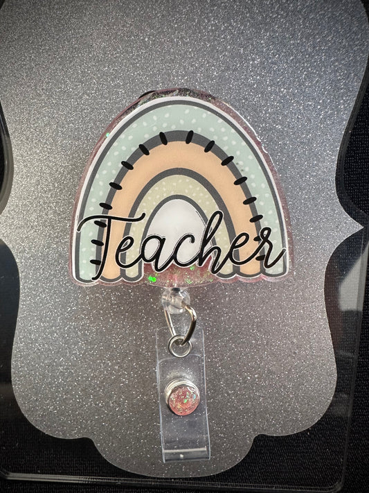 Teacher Badge Reel, Cute Teacher Appreciation Gift, Retractable Alligator Clip
