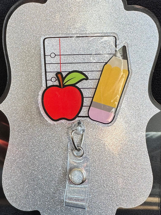 Teacher Collection Badge Reel (Customizable - See Description), Cute Teacher or Office Staff Gift, Retractable Alligator Clip