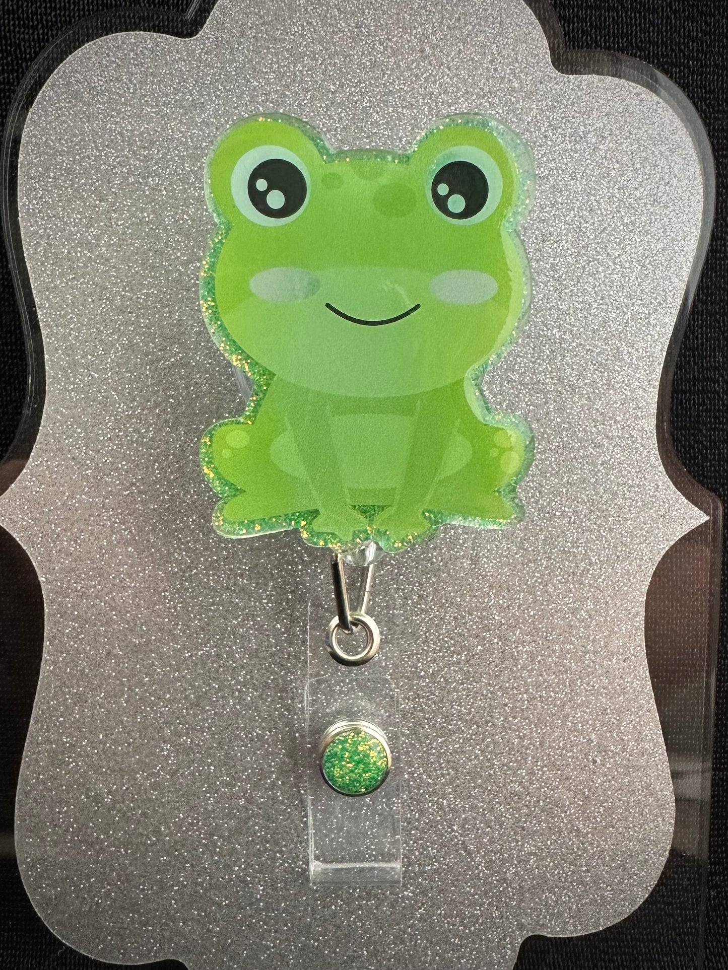 Frog Badge Reel, Cute Nurse, Teacher or Office Staff Gift, Retractable Alligator Clip