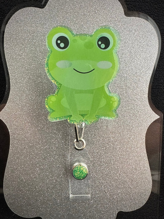 Frog Badge Reel, Cute Nurse, Teacher or Office Staff Gift, Retractable Alligator Clip